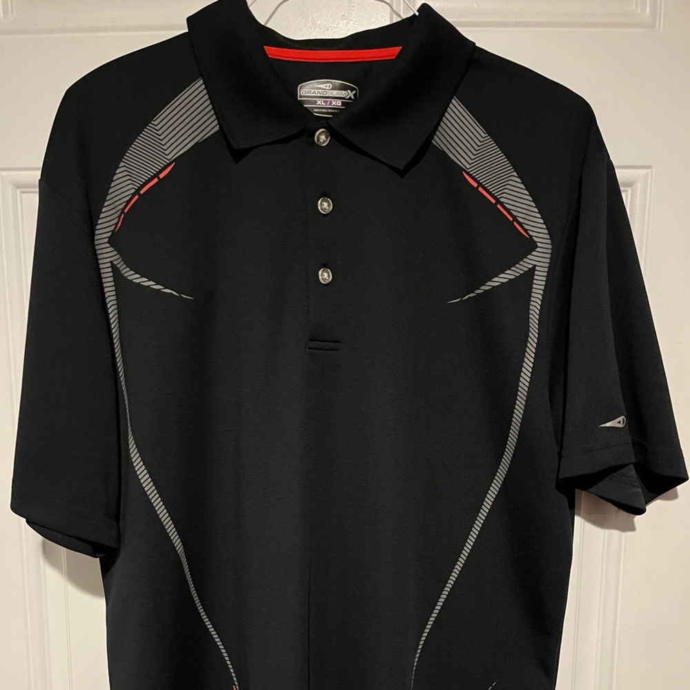 Black & red golf polo XL